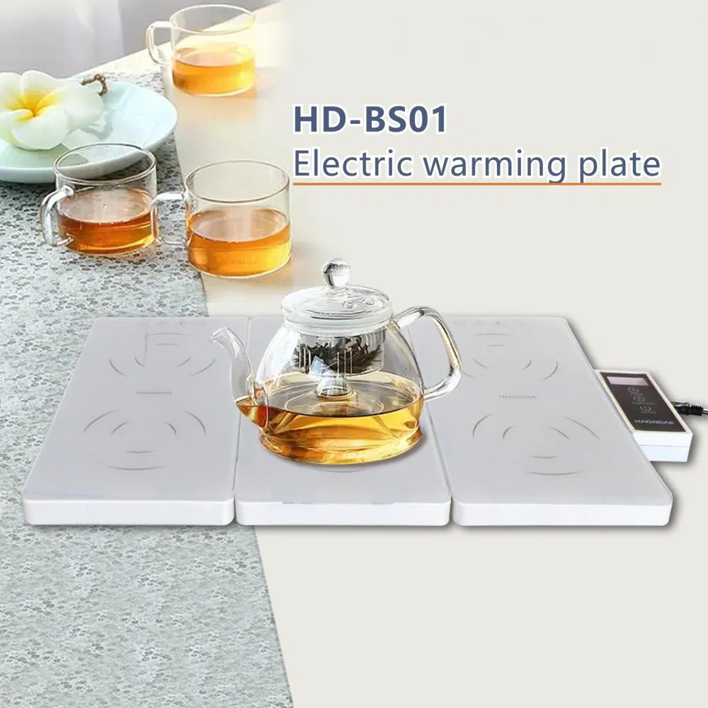 Tempered Glass Heating Surface Food Warmer 3 Pan