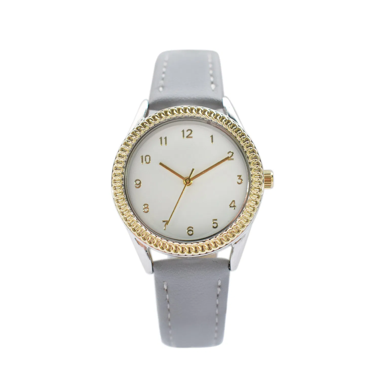 Wholesale Lady Watches Factory Alloy-Ring Button Case Quartz Watch (cm19164)
