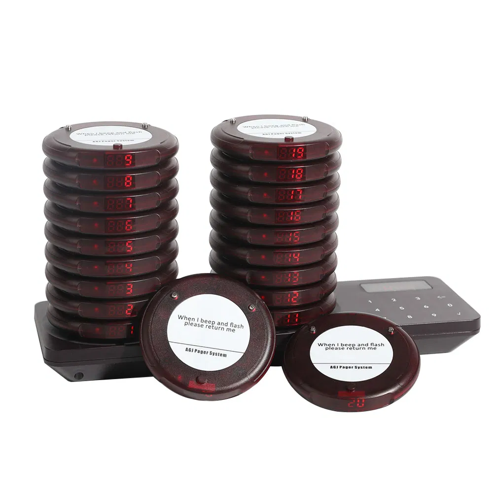 Bct-9303 Wireless Guest Queue Calling Restaurant Pager System, 20 Food Truck Beepers Buzzers