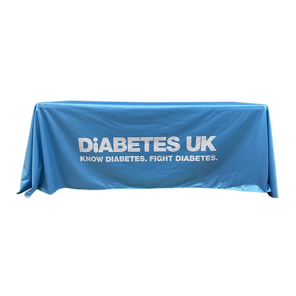 4FT/6FT/8FT Table Cloth Trade Show Custom Drape Table Cover with Full Color Logo Printed Advertising Banner