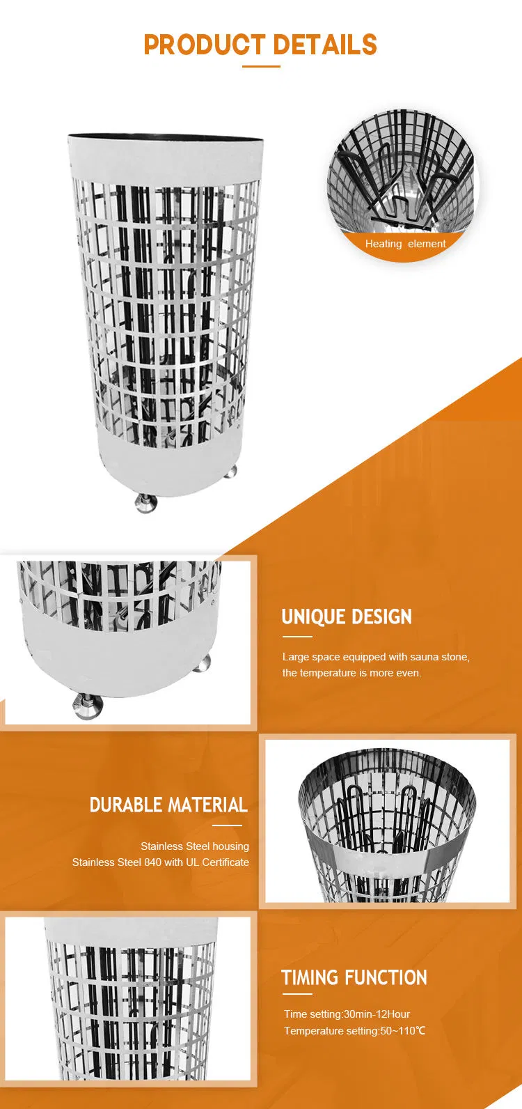 Электрический обогреватель для сауны Diooist 6 кВт