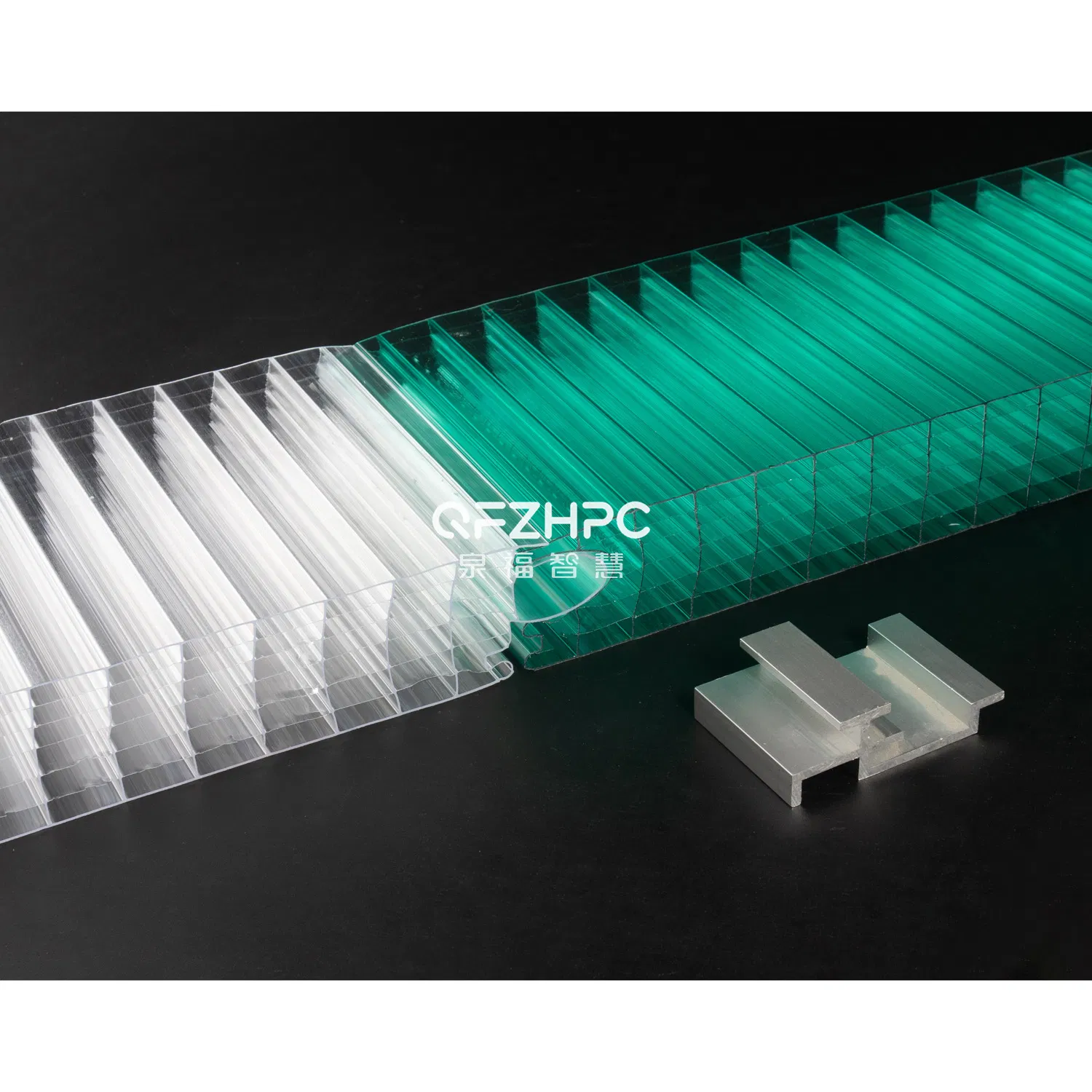 Clear Hollow Polycarbonate Plug-in Sheet for Daylighting Curtain Wall for Internal&Exterior