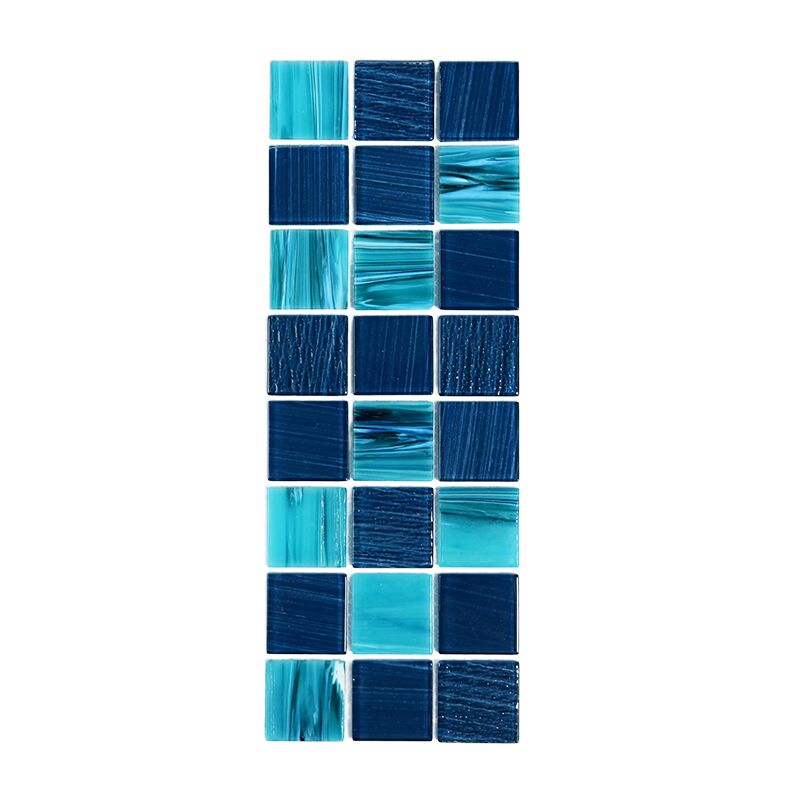 Custom Logo Blue Marble Stone Swimming Pool 3D Mosaic Floor Tile Craft Decoration