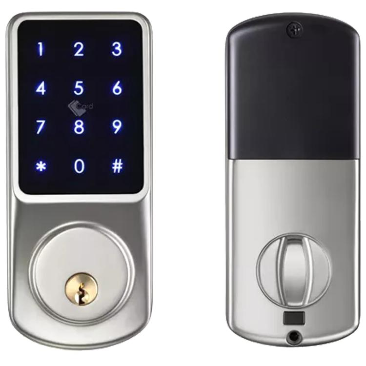 Automatic Electronic Deadbolt Lock Aluminum Alloy IC Card Password Bluetooth Automatic Open & Close Smart Lock for Wooden Door