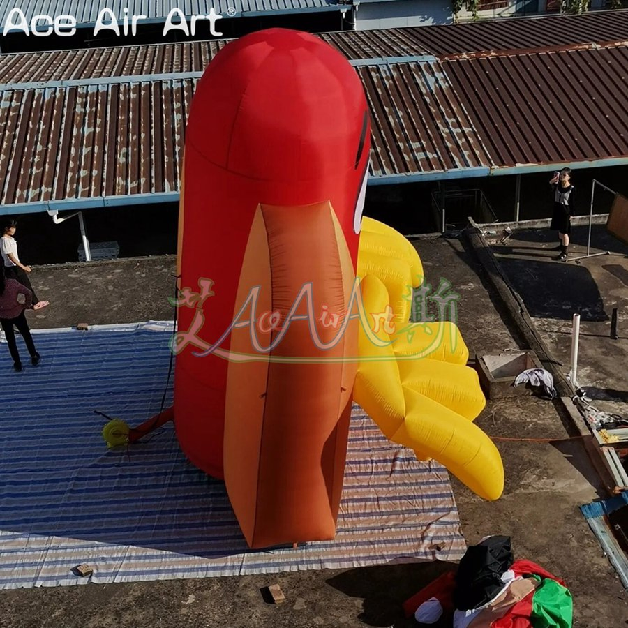 5mh Inflatable Hot Dog Model Advertising Fried Food Model Cartoon Hot Dog Model for Shop Decoration or Promotion