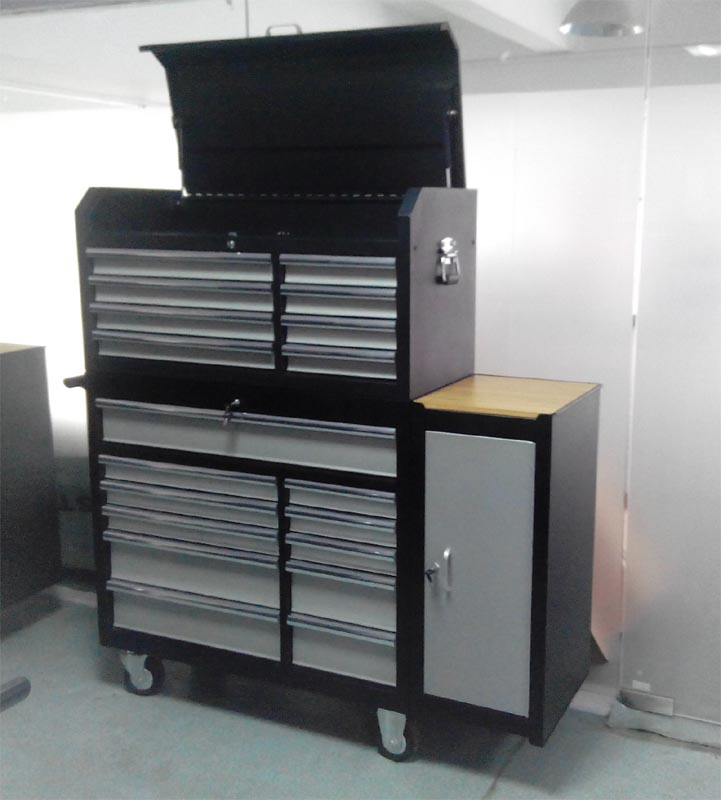 Tool Storage Black Powder Coating Steel Workbench with Lock