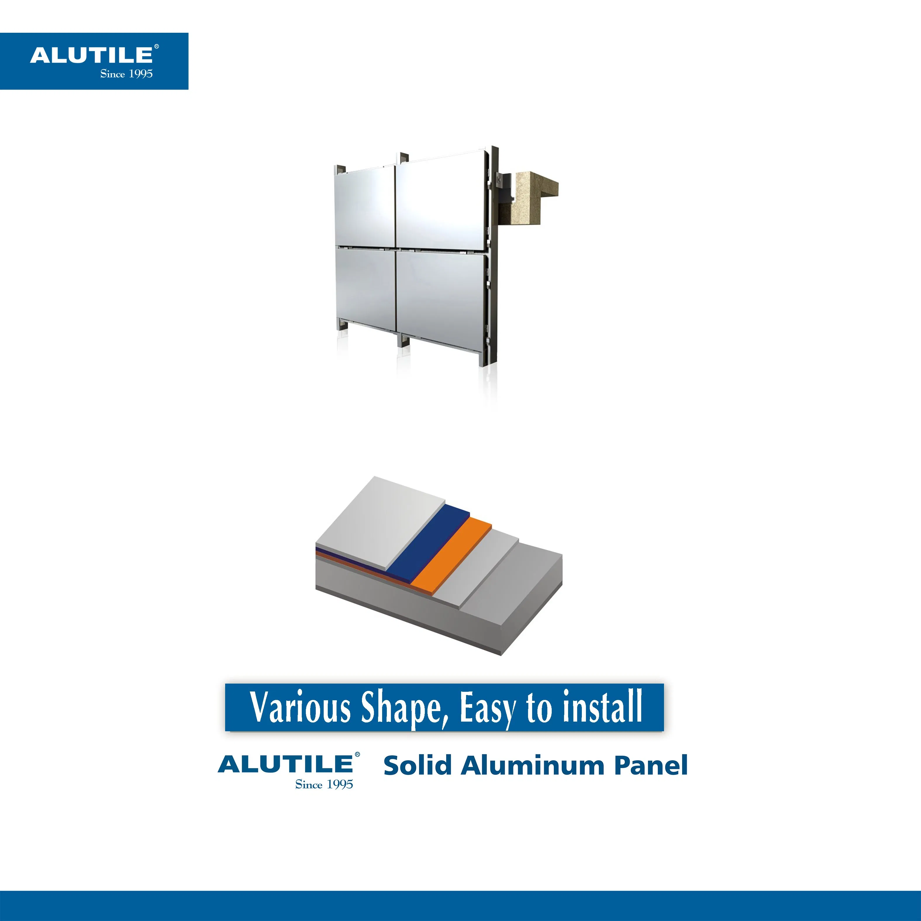 Fr A2 Core Exterior Building Materials Aluminum Solid Panels for Curtain Wall PVDF