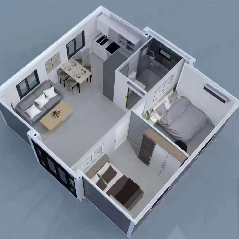 20FT 40FT Fold House Portable Prefab Steel Container Home Expandable 3 Bedroom Mobile Modular Prefabricated House for Villa