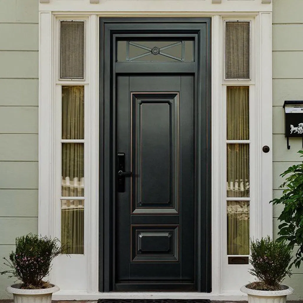 High - Quality Classic Galvanized Steel Security Door. Fluorocarbon/Wood Grain Finish, 304 Lock, Strong Hinges. OEM & Pattern Options