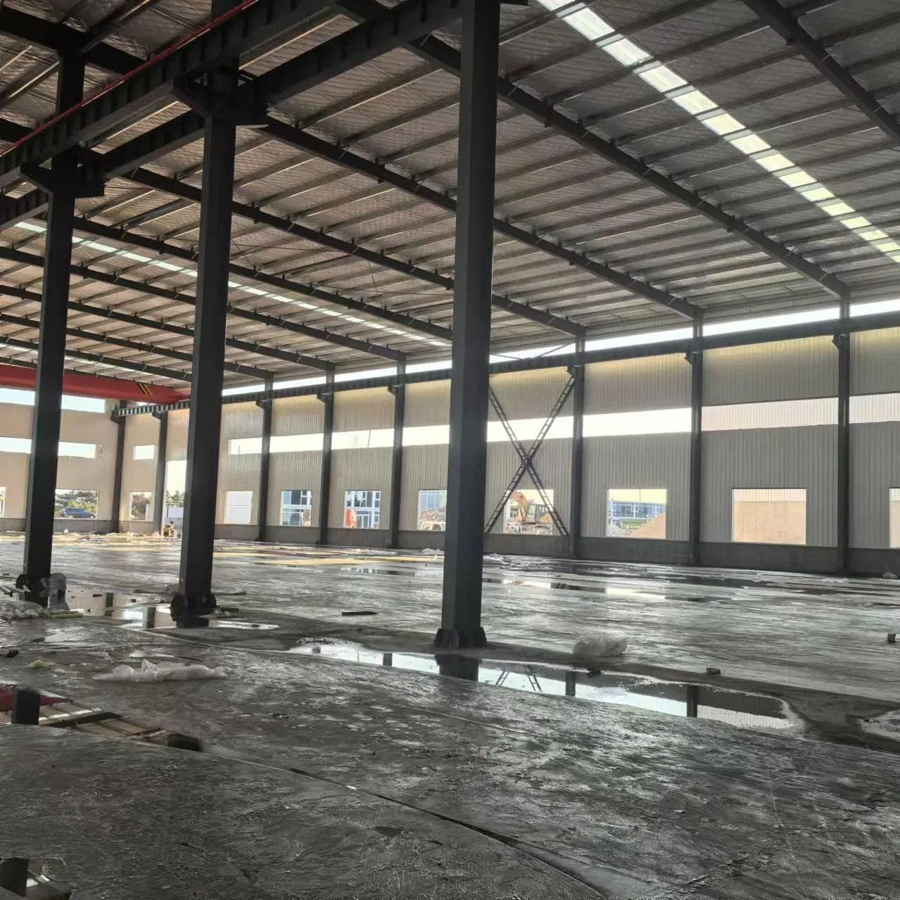 Large Span Steel Structure Frame Customized Prefabricated Construction Structural Drawing Industrial Clear Span Cranes Workshop