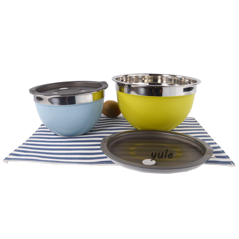 Fctory Wholesale Black Color Baking Salad Bowl Stainless Steel Mixing Bowl