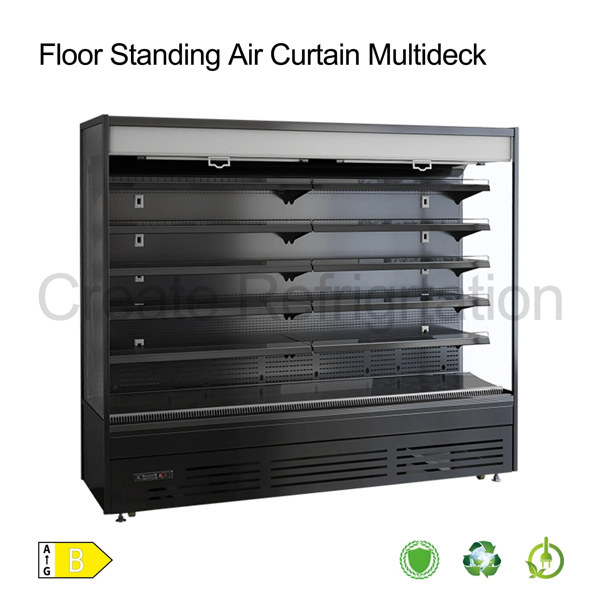 Commercial Double Air Curtain Plug-in Fruits & Vegetables Air Cooler Open Display Fridge