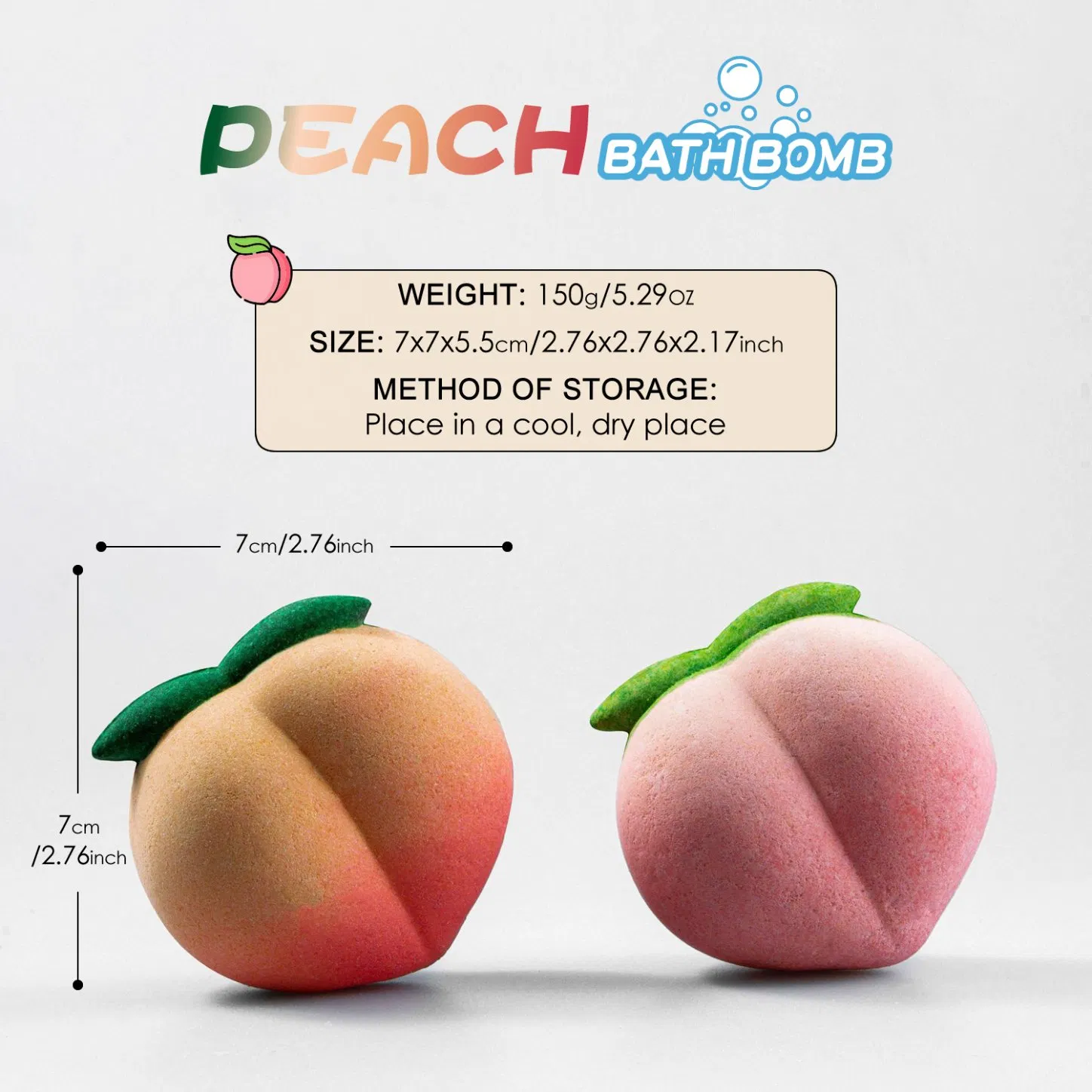 Soft and Smooth Peach Bath Bomb for All Skin Types