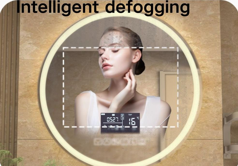 4/5mm Wholesale Factory Directly Sell Modern Luxury Wall Furniture Smart LED Makeup Glass Mirror with 3lights Bluetooth for Home Decoration