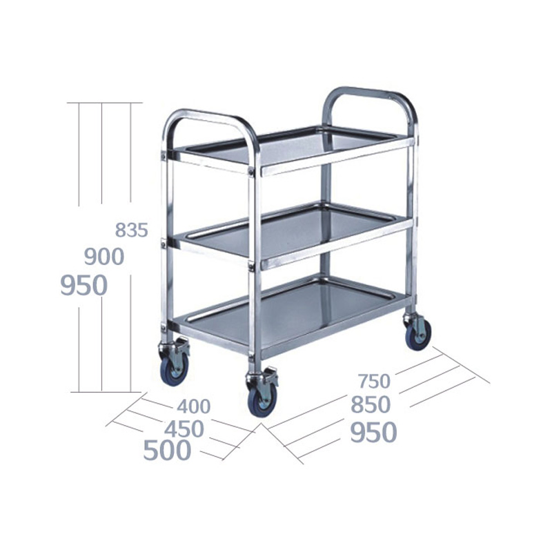 3/4 Layer Stainless Steel Serving Cart Trolley Catering Equipment
