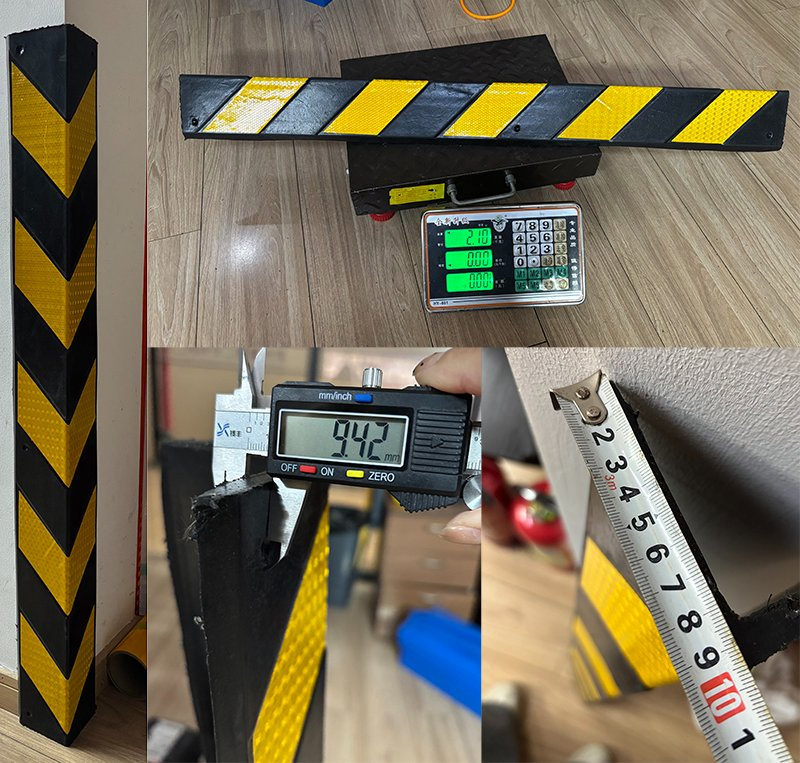 1m Length Rubber Corner Guard with Yellow Reflective Tap