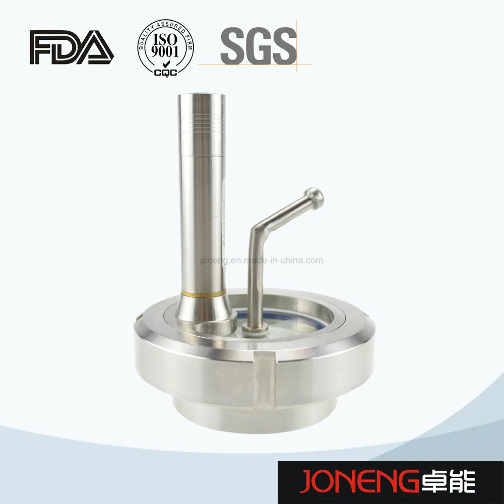 Hastelloy Sanitary Round Union Pipe Fitting Type Pressure Manhole with Sight Glass Tank Accessory (JN-SG2002)