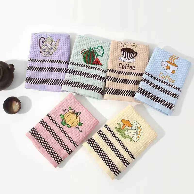 Custom Cotton Kitchen Towel Kitchen Cloth Tea Cloth Tea Towel Kitchen Cloth Home Use Small Waffle Tea Towel Kitchen Decorative Hand Towels Tea Towel Dish Towel
