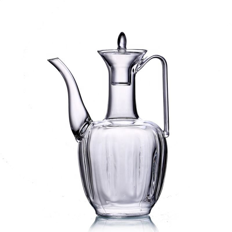 Unique Transparent Glass Wine Pot Wine Flagon