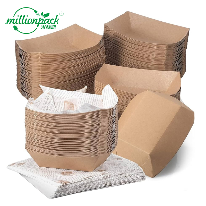 Catering Kraft Paper Tray for Self-Serve Stations Easy Clean Strong Eco Design