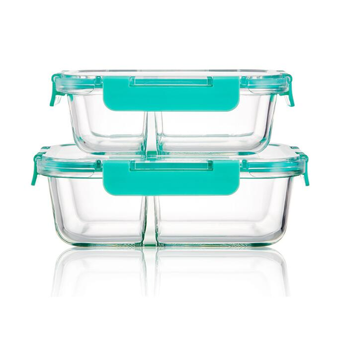 High Quality High Borosilicate Rectangle Glass Food Storage Container with TPE Lid