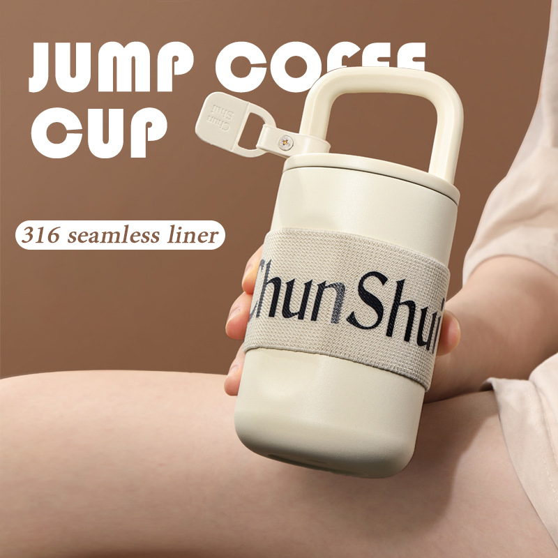 Outdoor Travel Office Portable 300ml 400ml Stainless Steel Vacuum Insulated Water Bottle Lock Cup with Cup Bag