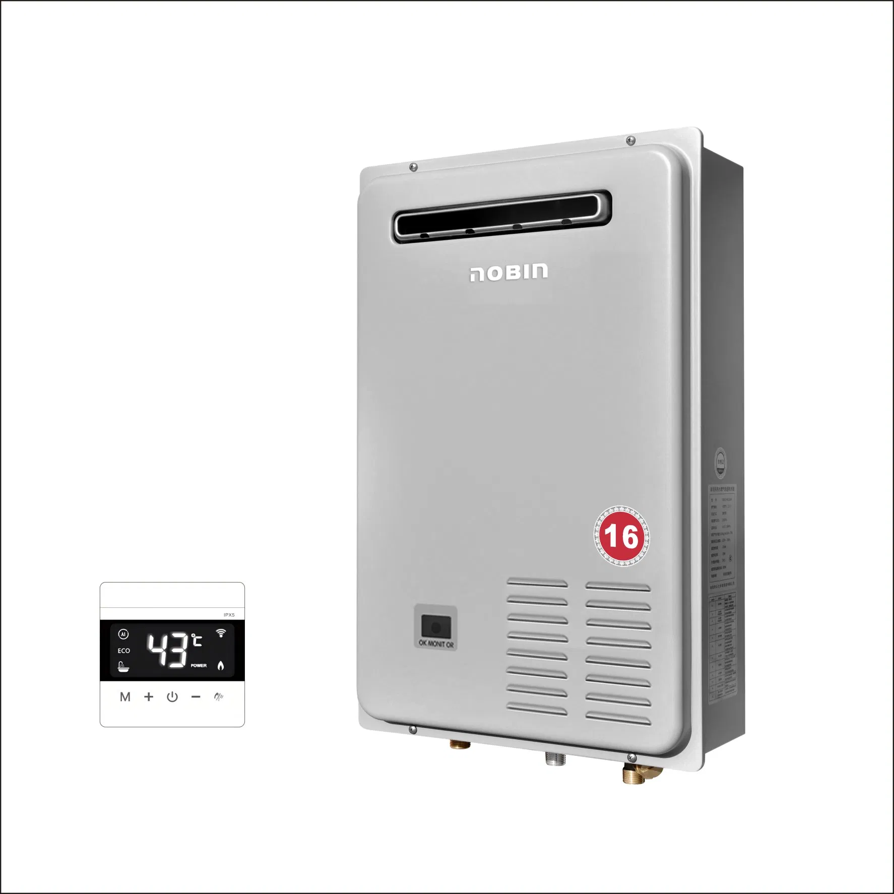 Outdoor Forcedexhaut Gas Water Heater: 16L Capacity Ideal for Home Use