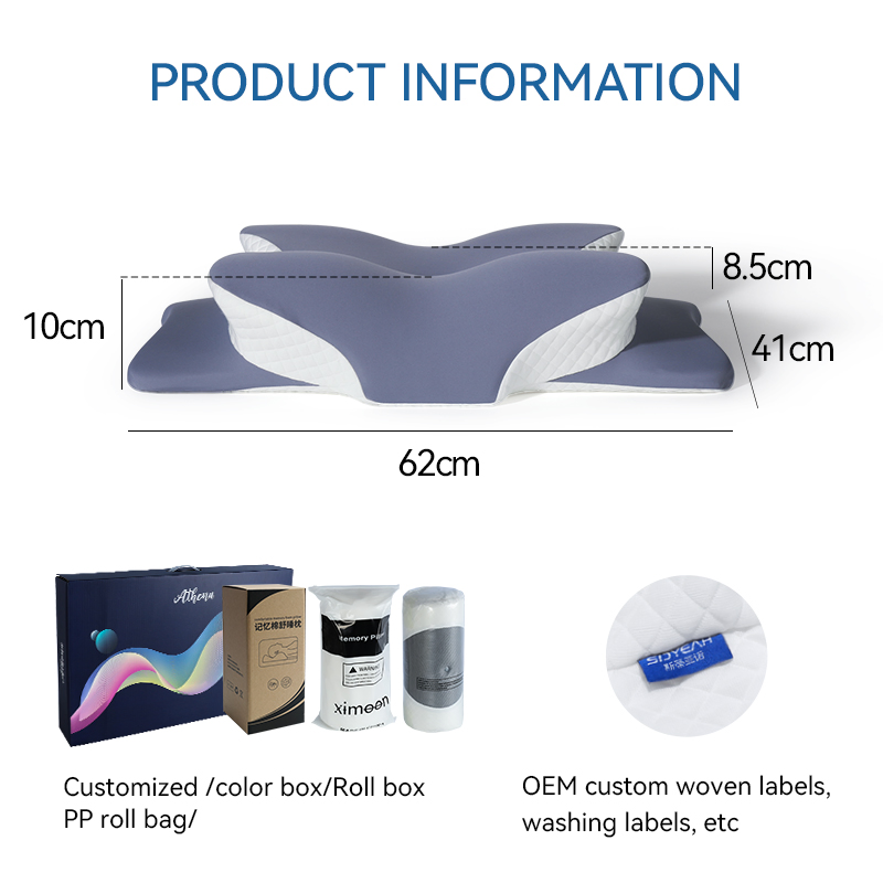 Wholsale OEM Cervical Pillow Hollow Design Odorless Memory Foam Pillows with Cooling Case Adjustable Orthopedic Bed Pillow for Sleeping