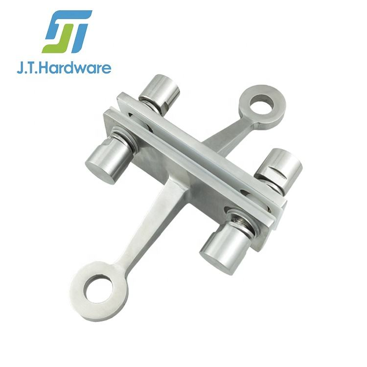 Stainless Steel Fin Wall Mounted Curtainwalls Glass Spider Clamp with Double Way Rib Arms