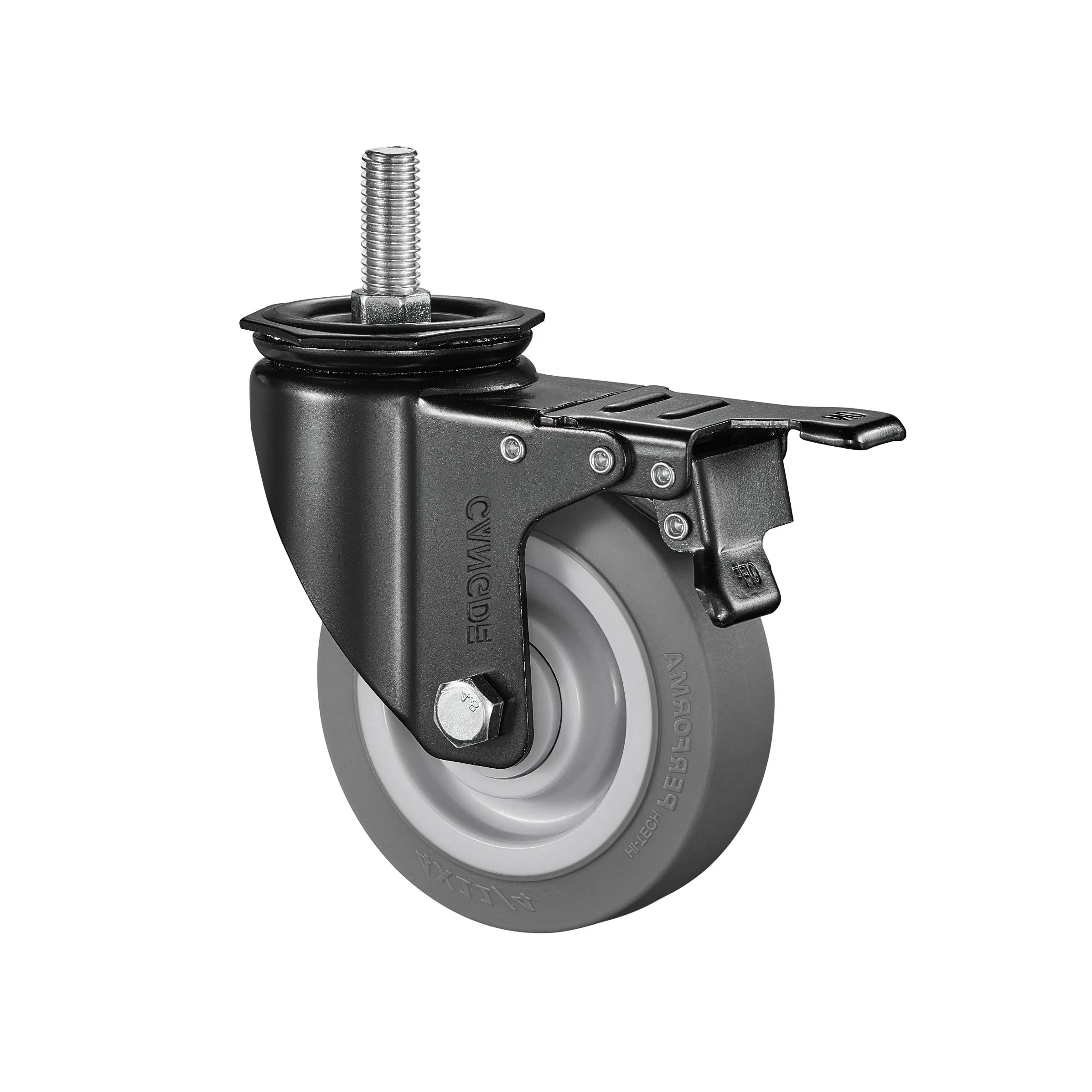 Full Range of Quiet Medium Duty Casters with Resilient Grey TPR Wheels (2.5", 3", 4", 5")