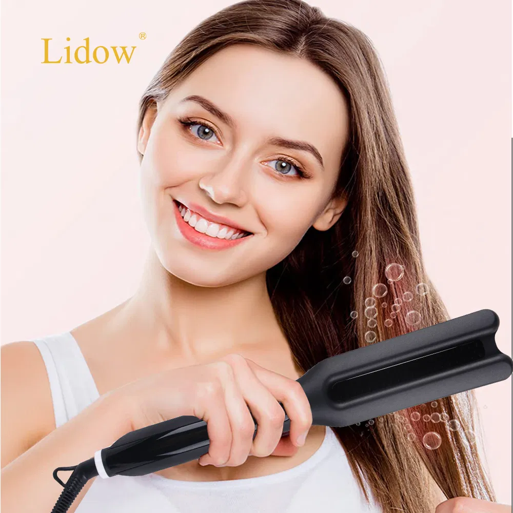 U Shaped Wide Size Hair Straightener PTC Quick Heating Flat Iron with LCD Display