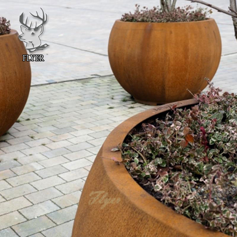 Outdoor Garden Metal Flowerpot Plant Pot Tree Box Corten Steel Flowerpot