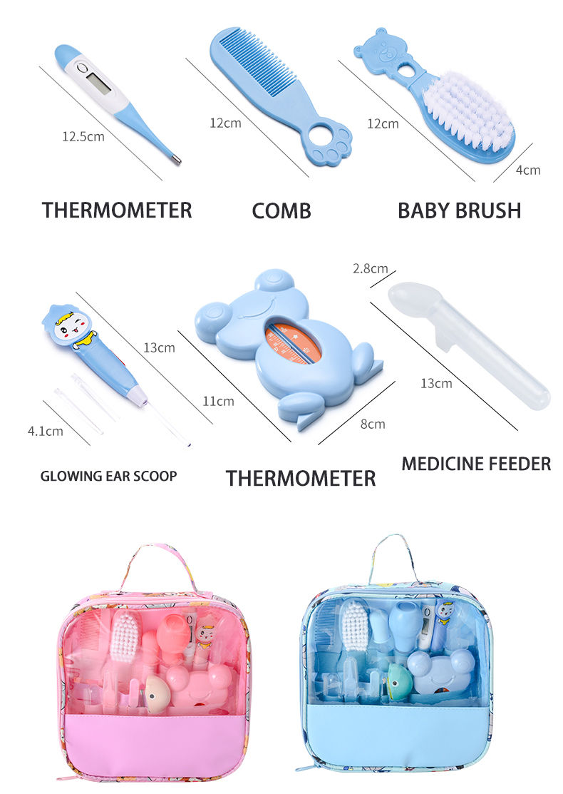 13PCS Baby Nail Scissors Toothbrush Comb Brush Safety Health Care Items Baby Care Kit