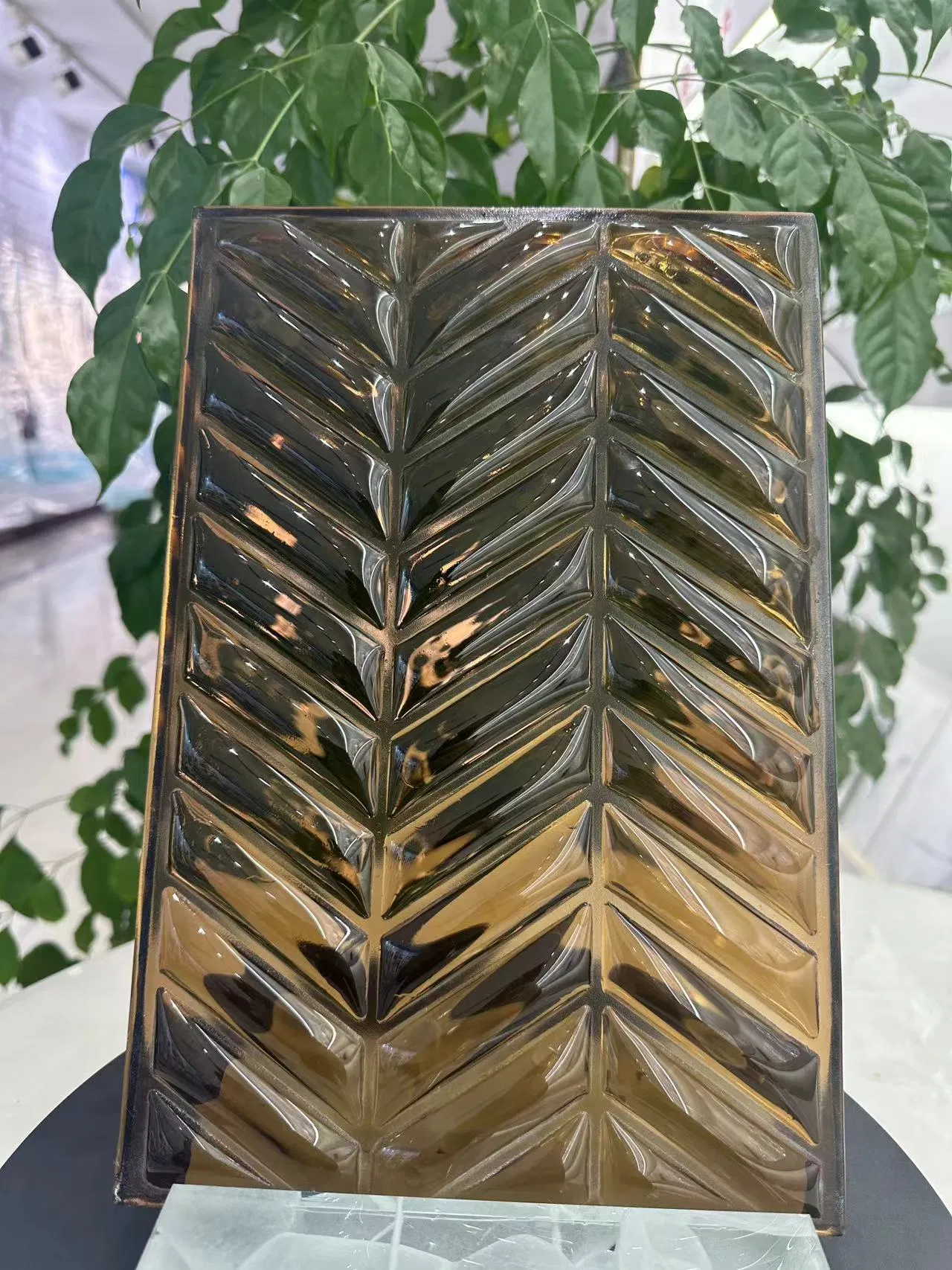 5mm-10mm Super Quality Decorative Patterned Art Textured Hot Melt Tempered Kiln Fused Glass Cast Glass for Sale