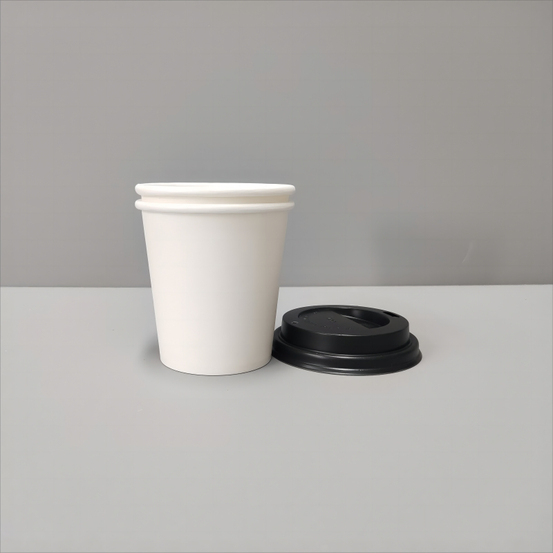 Одноразовые бумажные стаканчики с крышкой для напитков