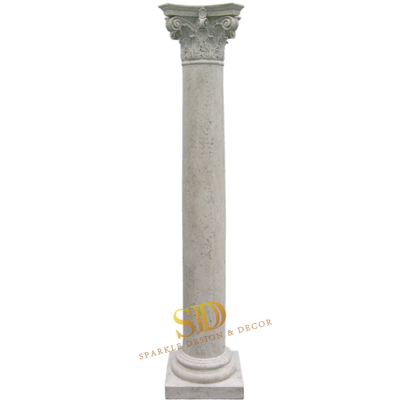 Roman Style Beige Marble Column for Interior/Indoor Use in New Home/Villa