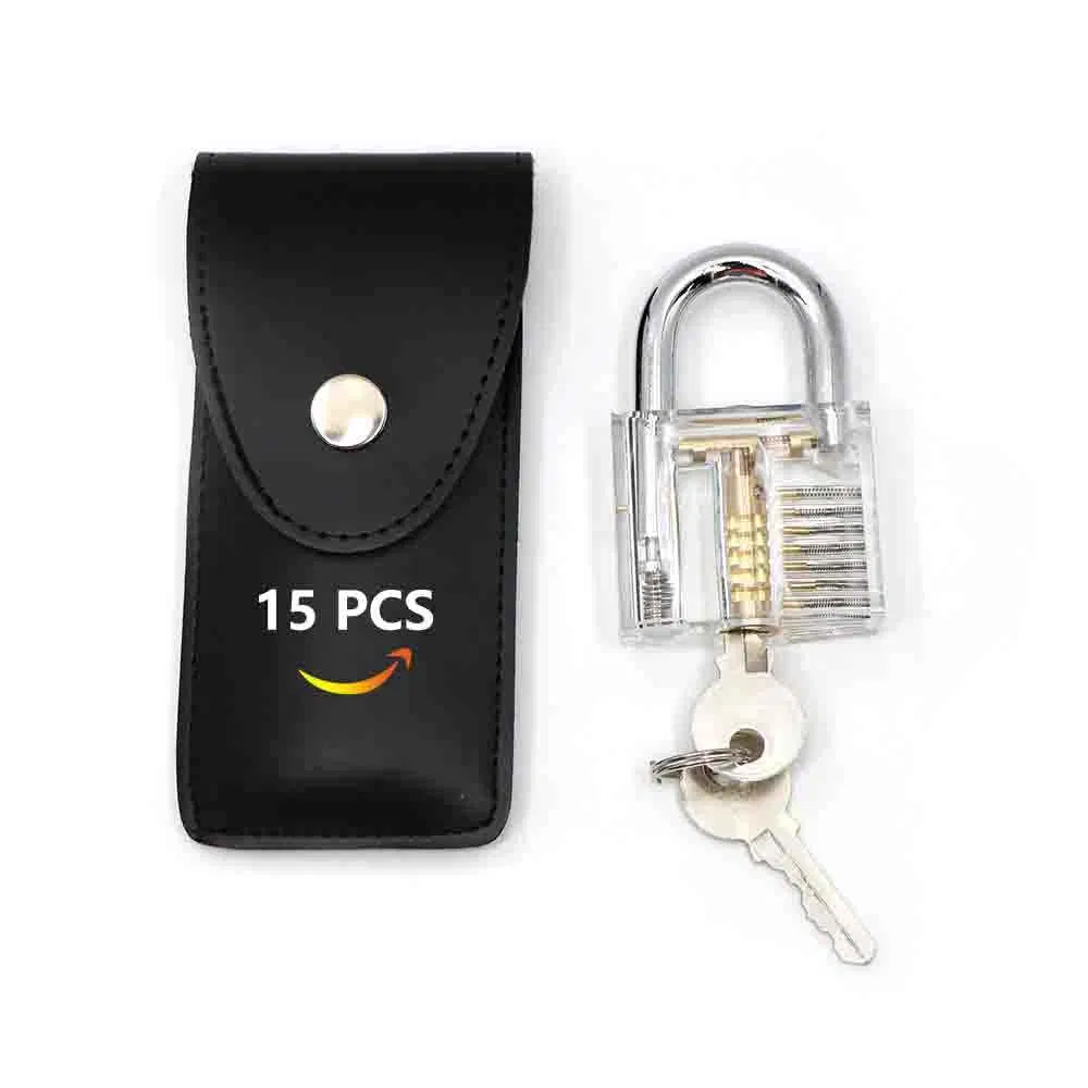 Stainless Steel 15 PCS Professional 1PC Padlock Unlocking Lock Pick Locksmith Tools