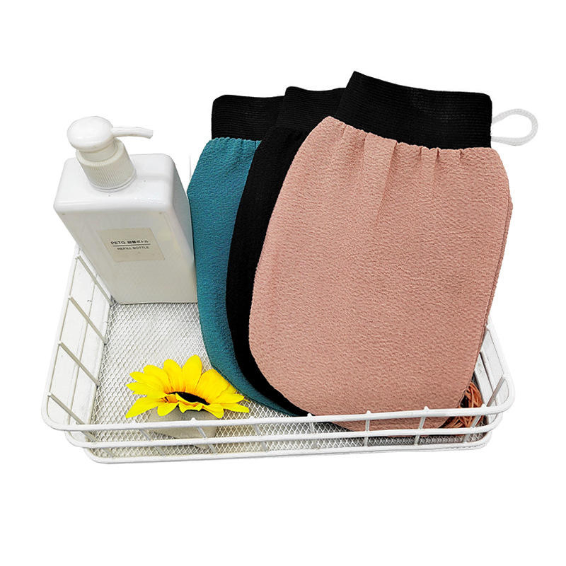 Custom Logo Korean Exfoliating Mitt for Shower Remover Dead & Dry Skin Soft Purple Viscose Fiber Exfoliating Gloves