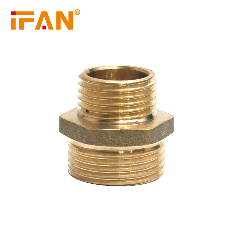 Ifan Factory DIN 16836 Standard Brass Plumbing Fittings 3/8"-2" Reduce Nipple 58-3 Brass Pipe Fittings