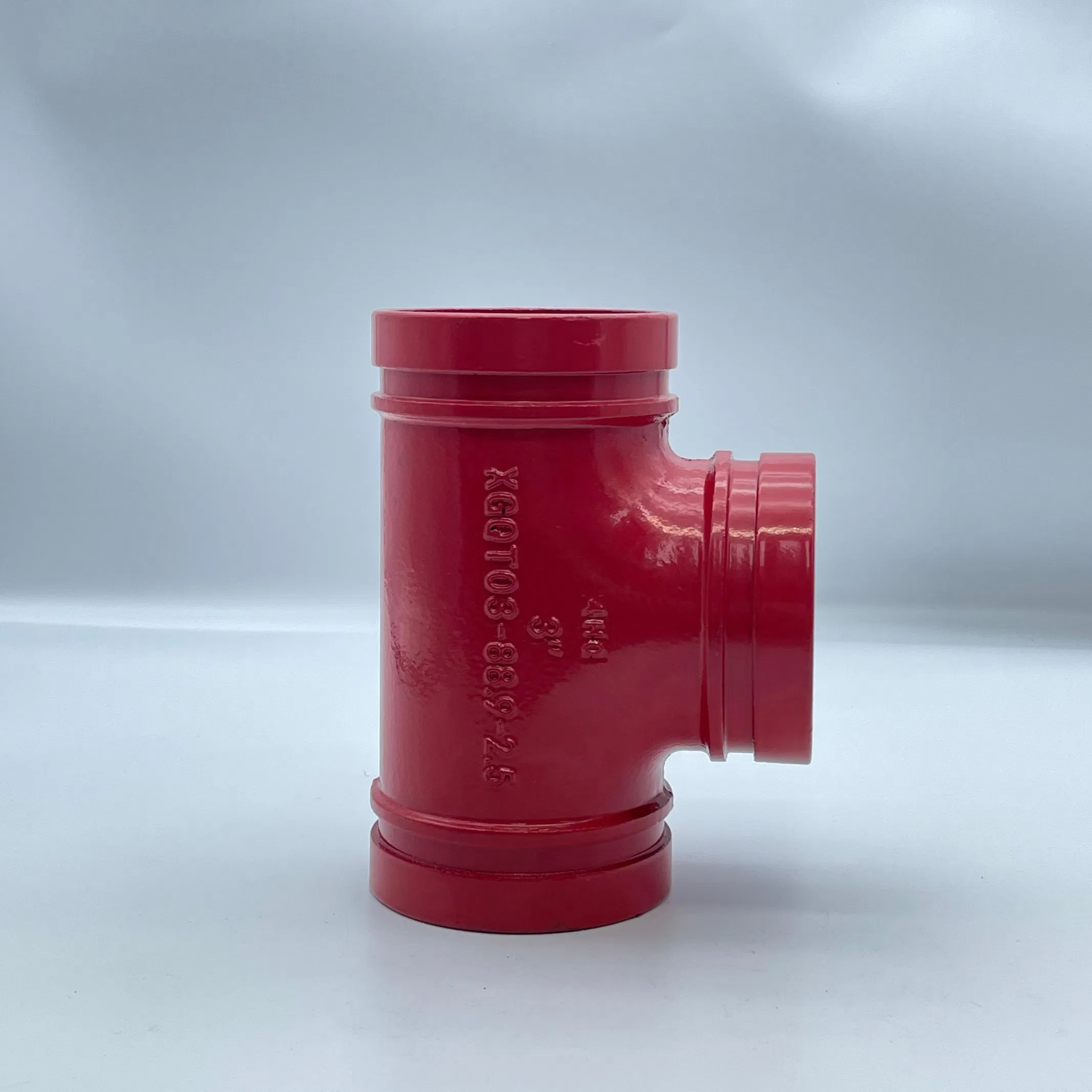 Kanaifu Pipe Fitting Grooved Ductile Iron Red Tee with FM UL ISO for Fire Fighting