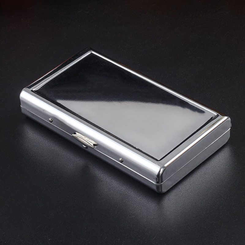 Ea530 Custom Engraved 14 Capacity Silver Leather Metal Zigarettenetui Zeit Tobacco Smoke Portable Luxury Cigarette Tin Case