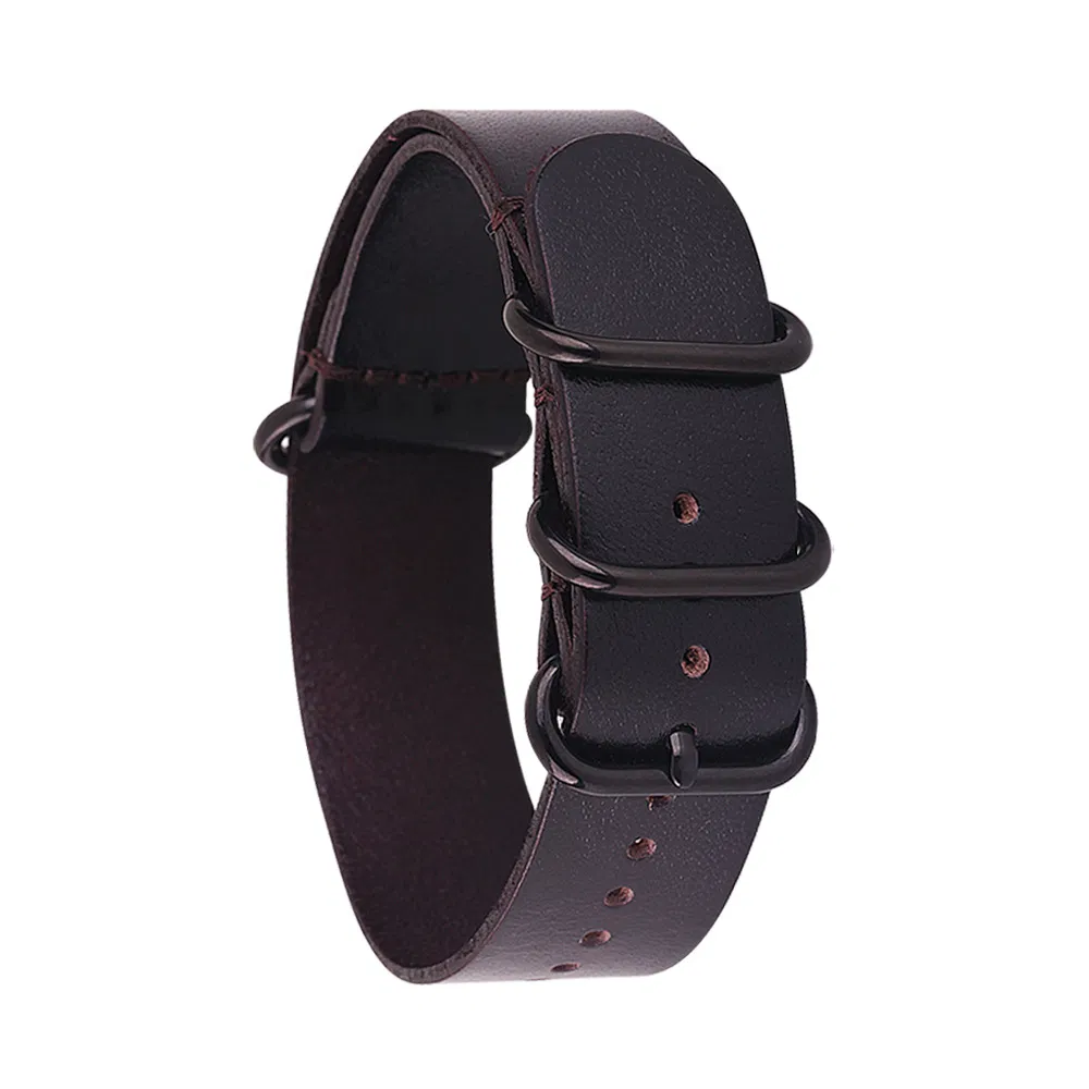 Full-Grain Leather Nato Watch Strap for Quartz Watch