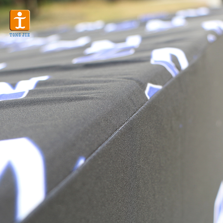 Custom 4FT6FT8FT Logo Knitted Polyester Colorful Fitted Fabric Customise Conference Table Cloth