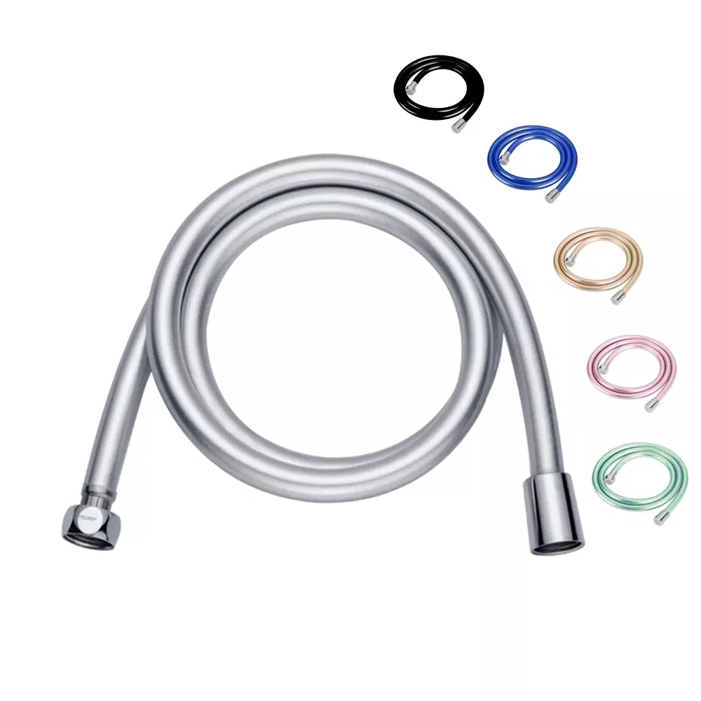 1.2m 1.5m 2m Non-Toxic Leakproof Handheld Shower Head Hose Flexible Anti-Kink PVC Silver Grey Shower Hose