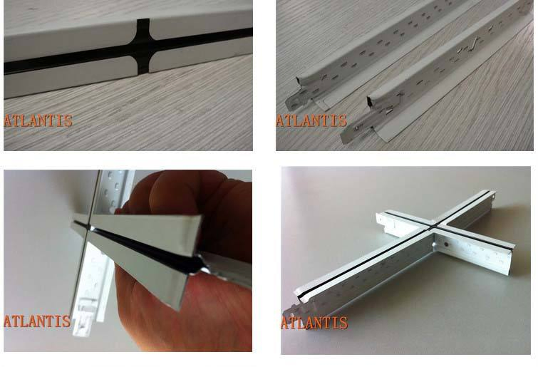 Various Styles White Ceiling T Grid Components T Bar Suspended Ceiling Grid