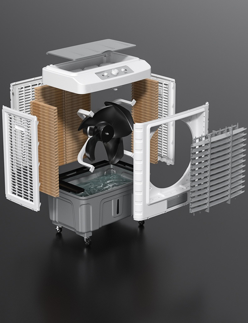 Portable Air Cooler for Home Use Industrial Air Cooler with Low Noise Evaporative Air Cooler Best Air Cooler for Large Rooms Air Conditioner AC Fan Cooler