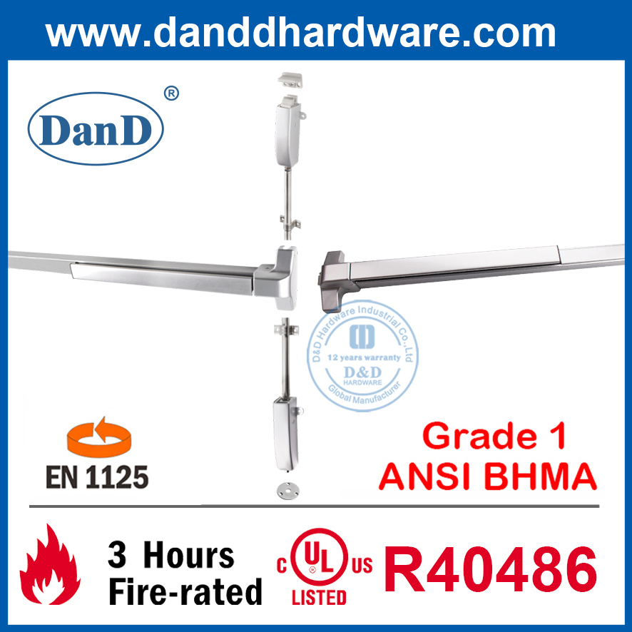 Security Hardware Night Latch Plate Stainless Steel Safety Panic Exit Device