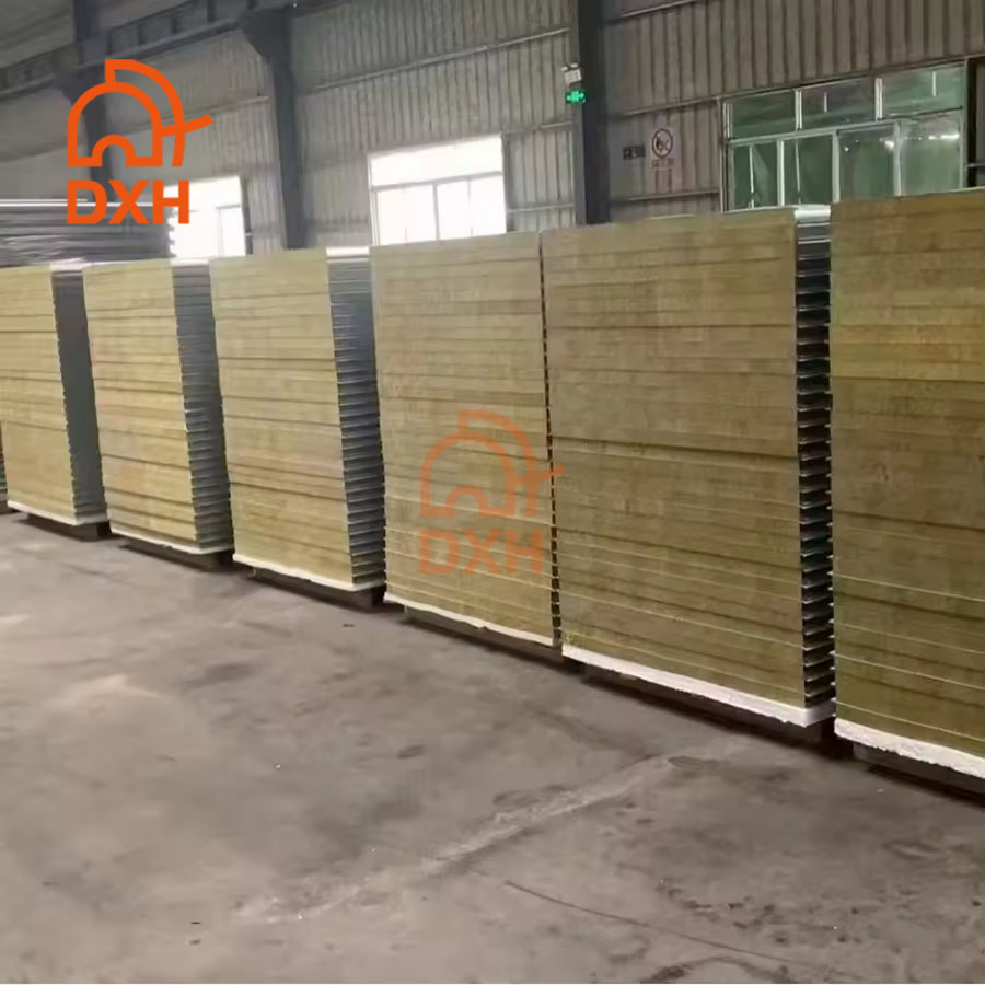Dxh Easy Installation Thermal Insulation Office Building OEM ODM High Quality CE ISO Chinese Durable High Quality Rock Wool Sandwich Panel