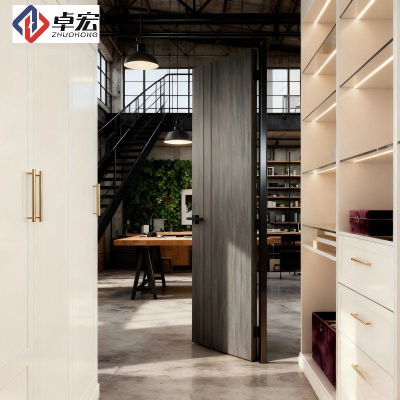 Durable Steel Frame Wooden Door Building Residential Supplier
