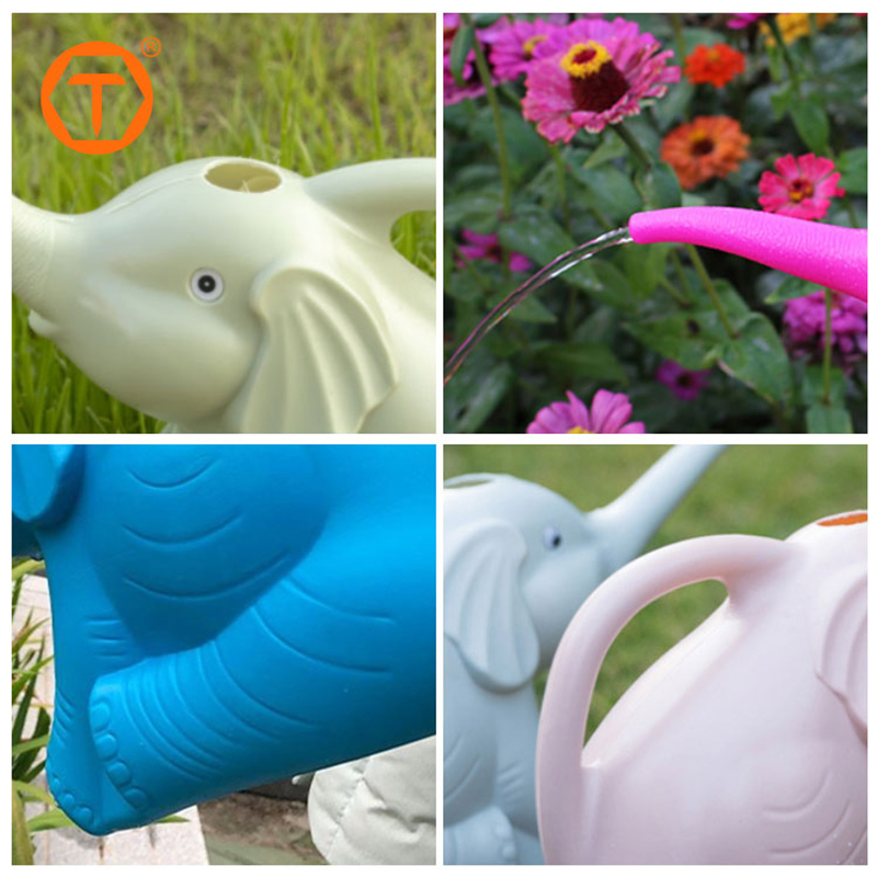 2 Litre Colored Mini Animal Elephant Shape Green Cartoon Garden Plastic Watering Can for Kids